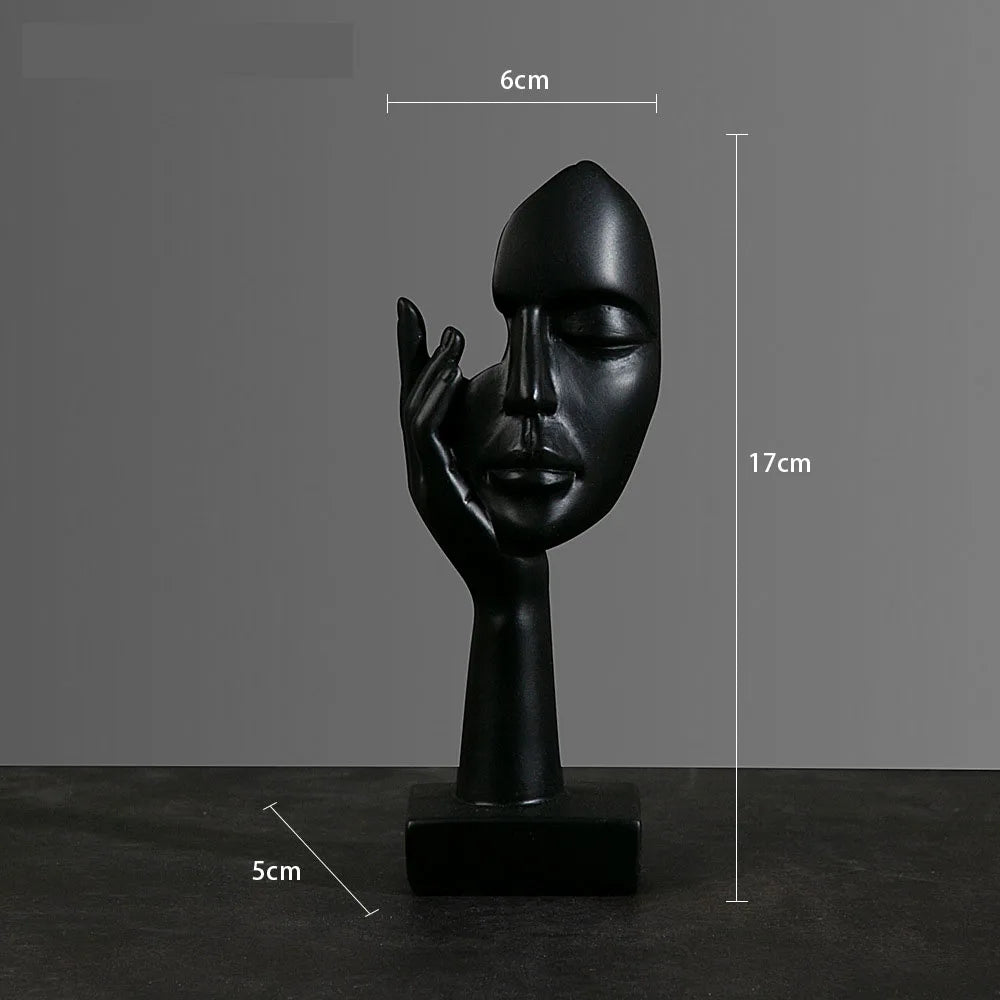 Luxury Abstract Resin Ornament – Hand-Held Face Sculpture for Modern Home & Office