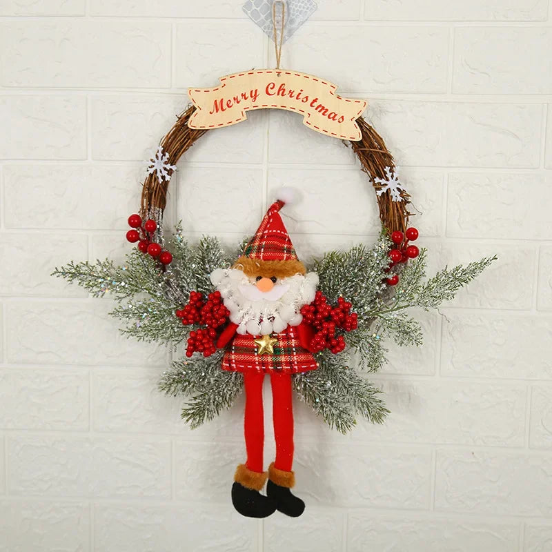 Sp Hot Sale Merry Christmas Decoration Wreath Manufacturer Artificial Greenery Christmas Garland Decoration