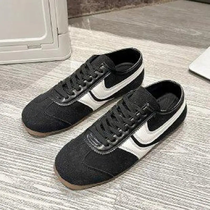 Shoes for Women 2025 Spring Autumn New Genuine Leather Ladies Moral Training Vulcanized shoes Retro Casual Flat Women's Sneakers