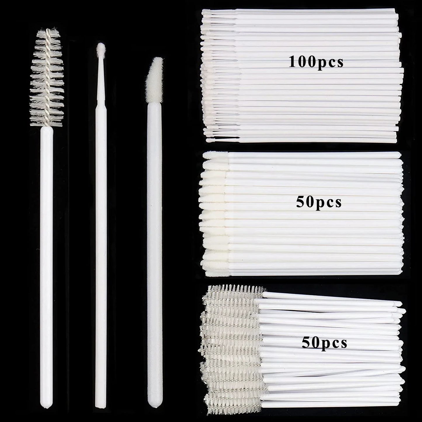 200pcs Disposable Brushes Set Mascara Wands Lip Brushes Microbrush Applicator Swab for Eyelash Extension Eyebrow Makeup Tools