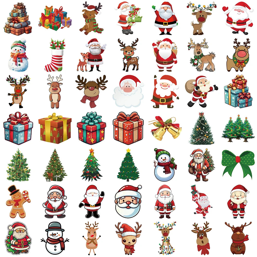 10/30/50pcs Kawaii Cartoon Christmas Art Aesthetic Stickers Pack Toy Diary Laptop Scrapbook Phone Decoration Graffiti Sticker
