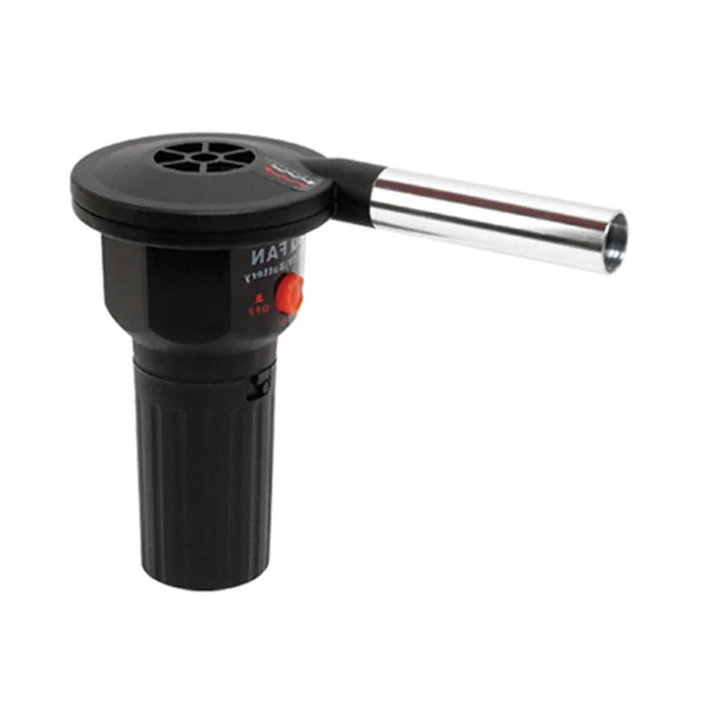 BBQ Electric Fan Air Blower Aluminum Alloy Barbecue Air Blower Handheld Barbecue Grill Fire Bellow Grill Tool for Picnic Camping