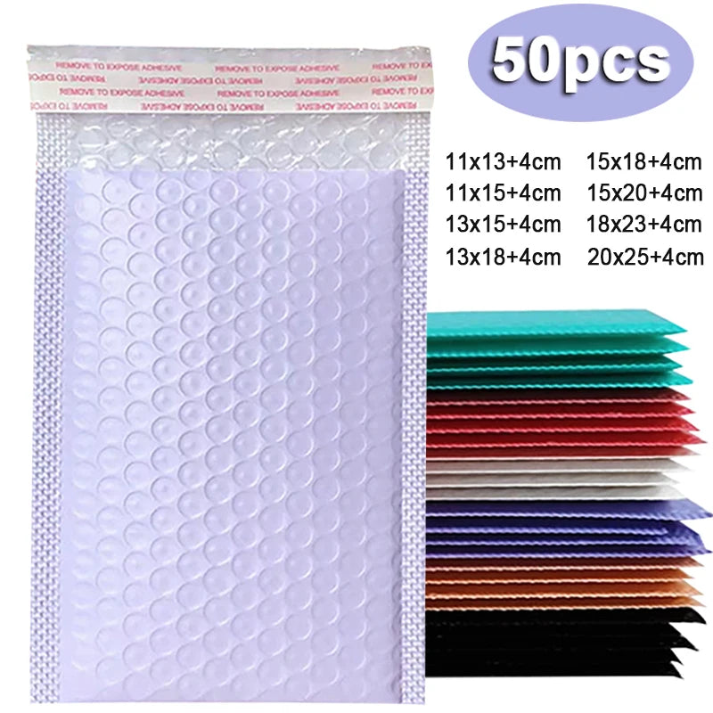 50PCS Purple Bubble Mailers – Self-Seal Padded Shipping Envelopes for Packaging & Mailing