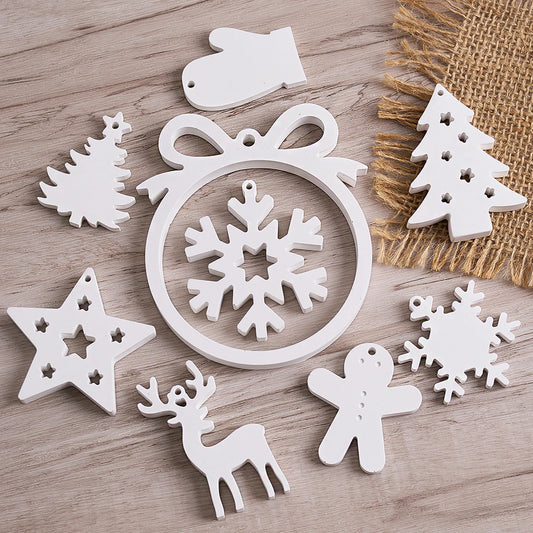 Christmas Series Hanging Pendant Silicone Mold DIY Resin Gypsum Mould Christmas Tree Deer Gloves Snowflake Home Decor Supplies