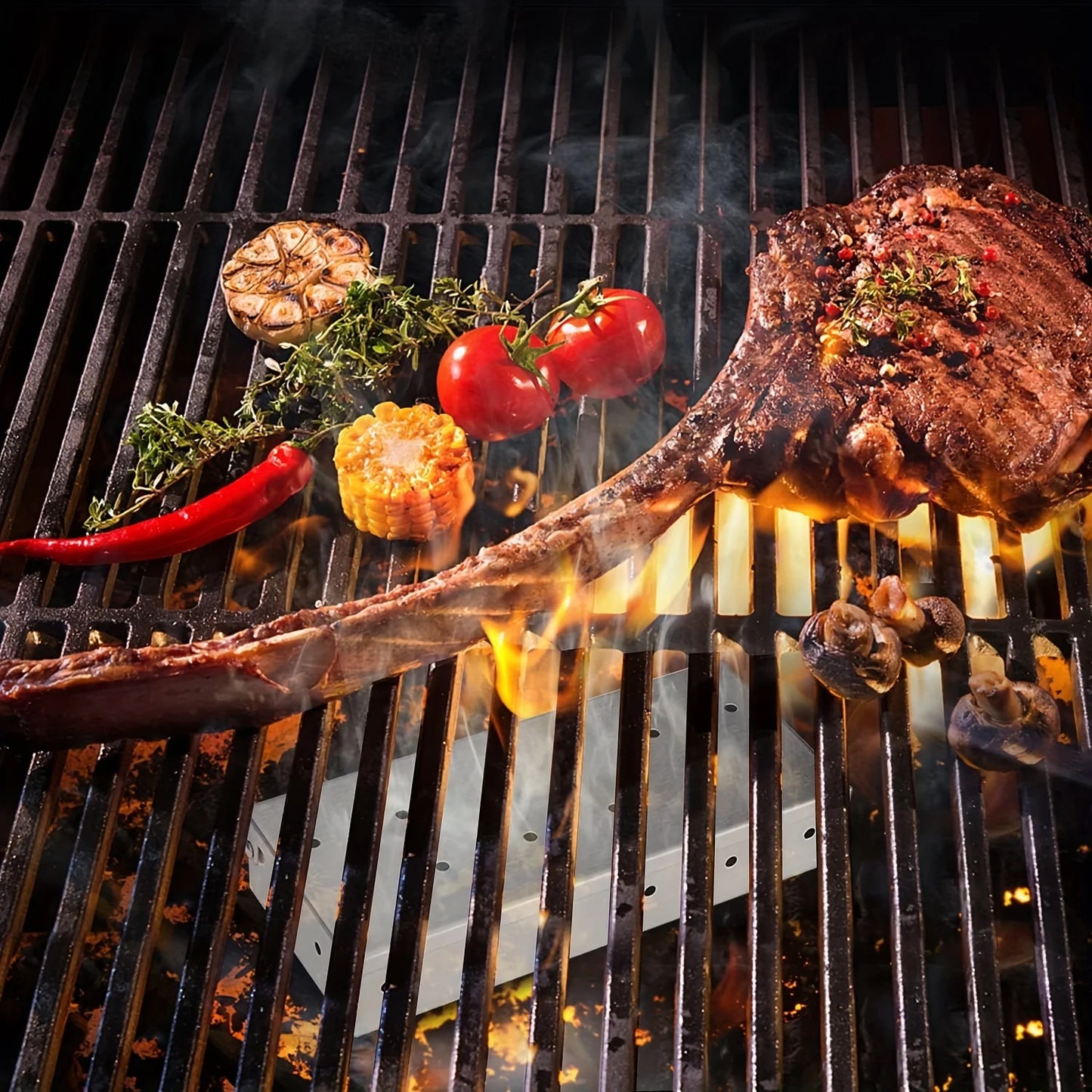 Stainless Steel Smoker Box for Gas BBQ, Wood Chip Smoker, Meat Smoker, Outdoor Cooking Tool, No Power Required bbq accessories