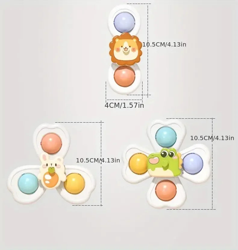 3 قطع من ألعاب الشفط الدوارة للأطفال الرضع، لعبة حمام مضحكة، ألعاب تعليمية للأطفال البنات والأولاد، هدية لتخفيف التوتر الحسي