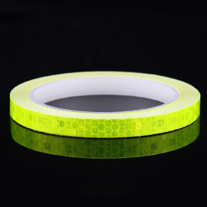 1cmx8m Bike Stickers Reflective Tape Fluorescent Safety Warning Strips MTB Cycling Tapes for Bicycle Helmet Motorcycle Scooter