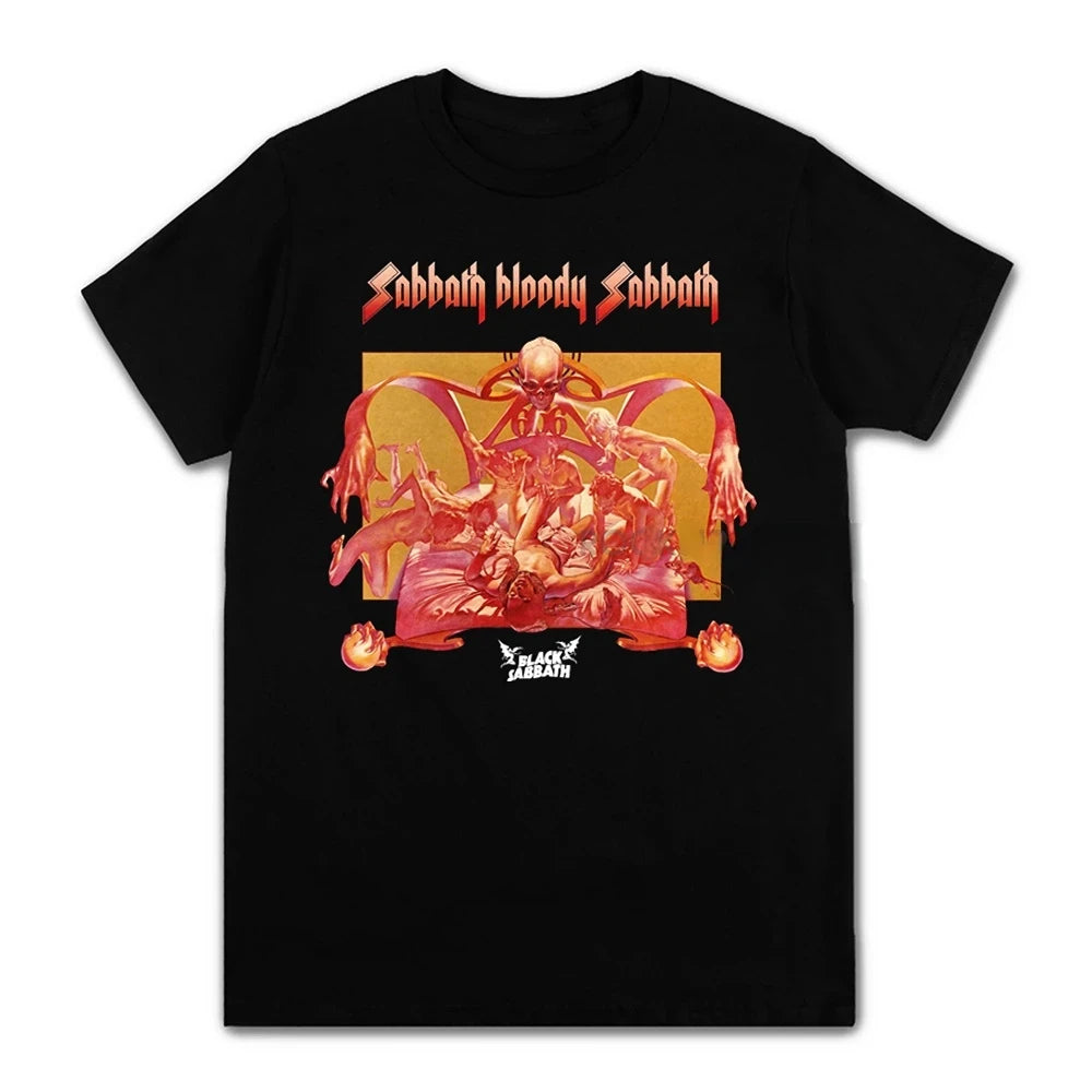 Black Metal Rock Band Graphic T-Shirt - Hellfire Reign