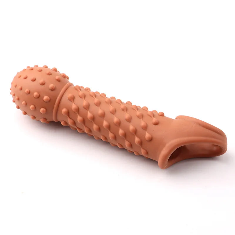 Reusable Condom for Sexual Pleasure Hard Rough Big Condom Penis Sleeve Extender for Men Delay Ejaculation