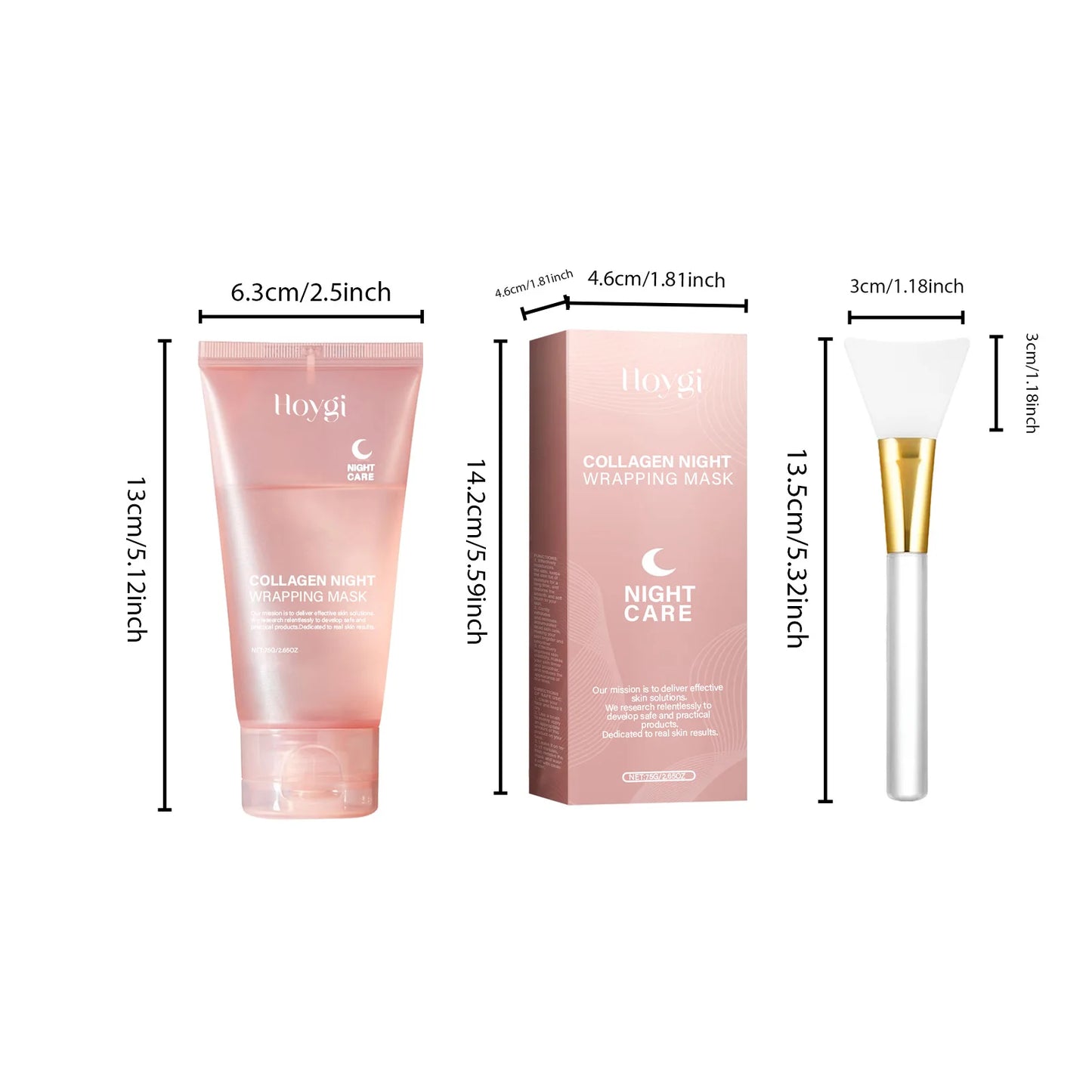 Hydrolyzed Collagen Overnight Facial Mask Wrapping Peel-Off Mask Hydrating Firming Mask for Elasticity Reduces Sagging Dullness