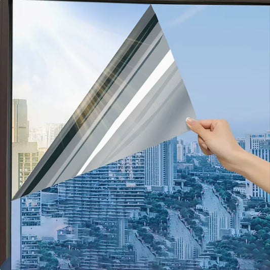 Unidirectional mirror window film protection insulation glass film privacy home window balcony sunscreen sticker