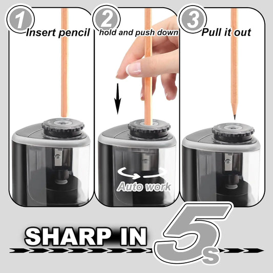 Electric Sharpener Desktop Automatic Pencil Sharpener Suitable To Pencils (6-8mm) for Students School Office Stationery Desktop