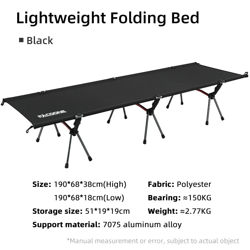PACOONE Camping Cot Folding Camping Bed Portable Outdoor Bed Comfortable Sleeping Cots for Adults & Kids Camping, Travel, RV