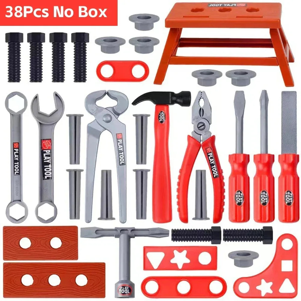 38/41 PCS Pretend Tools Kit Kids Play Repair Tool Set Plastic Construction Toys with Screwdrivers for Toddler Boys Girls Child