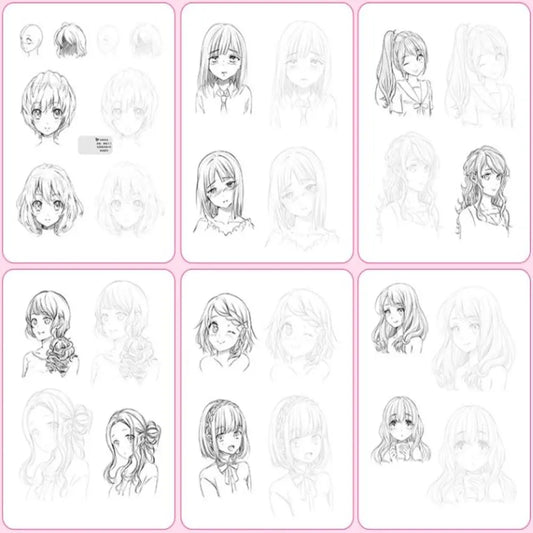 Comics Anime Sketch Tutorial Book Novice Girl Boy Line Draft Tracing Book Zero Basic Practice Comics Hand Drawn Book School