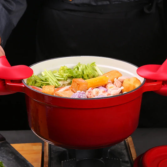 Kitchen customizable enameled dutch oven cast iron cookware casserole cooking soup & stock pots and pans set