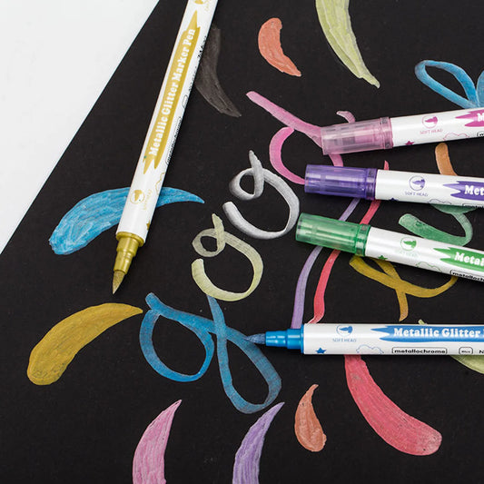 10PCS Dual Tip Metallic Marker Pens Brush & Fine Nibs Paint Markers For DIY Cards Scrapbooking Art Supplies, Back To School