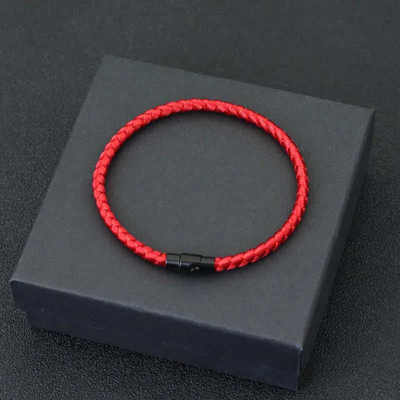 Pulsera de cuerda de quilla de grado A: pulsera magnética de hilo rojo de la suerte para parejas, para la riqueza y la prosperidad.