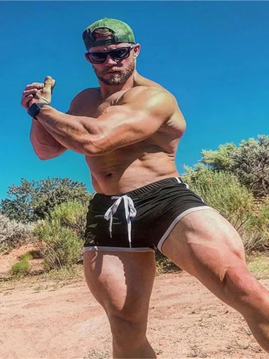 Mens Gym Fitness Shorts Bodybuilding running sports shorts Jogging Workout Male Summer Breathable Mesh Shorts men Sweatpants02