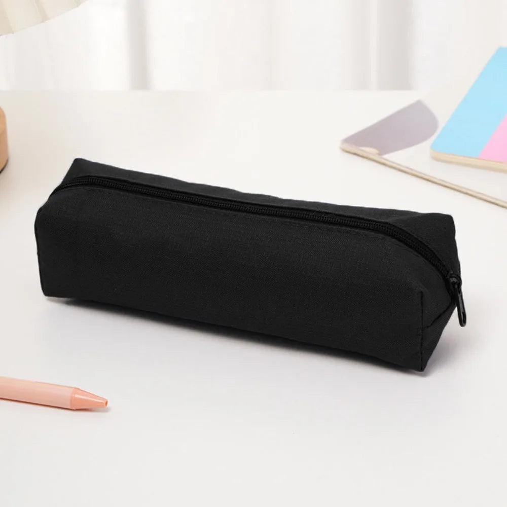 1pc Small Solid Color Simple Zipper Pencil Case Mini Pen Bags Stationery for School Office Suppliers
