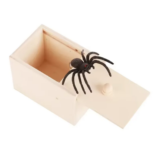 Trick Spider Funny Scare Box Wooden Hidden Box Quality Prank Wooden Scare Box Fun Game Prank Trick Friend Office Toys