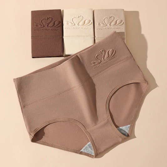 4PCS High Waist Women's Panties Body Shaper Underwear Breathable Cotton Underpants Plus Size M-5XL Panty Slimming Female Briefs