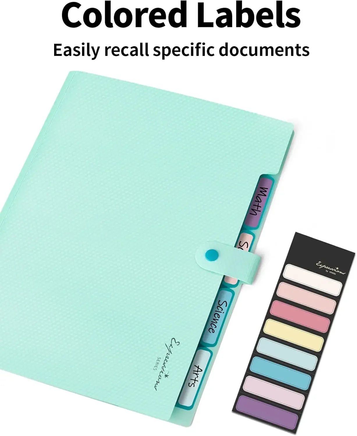 Expanding File Folder,5 Pocket Folders for Documents,Portable Paper Organizer for School Office Supplies,A4 Size