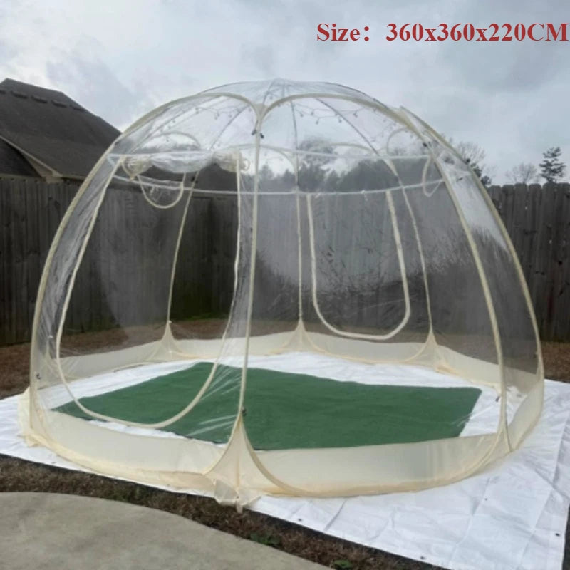 Outdoor Transparent Panoramic Tent Creative Windproof Courtyard Dinner Dome Camping Tents Family Travel Parties Equipment