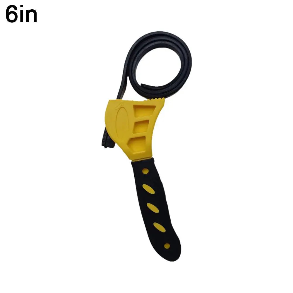 Multifunctional Belt Wrench Adjustable Rubber Strap Jar Wrench Tool Opener Wrench Cartridge Pipe Wre Filter Oil Disassembly 6in