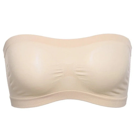 Lady's Sexy Strapless Crop Top Bra Bandeau Boob Tube Brassiere Summer Breathable Mesh Invisible Strapless Chest Wraps Tube Tops