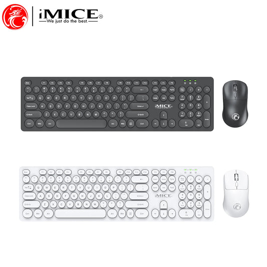 Wireless Keyboard and Mouse Combo - Full Size Wired Backlit Gaming Keycaps Optical Mouse with Adjustable DPI for Business Office