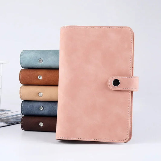 A6 Budget Binder Planner Notebook Cover PU Loose-leaf Handbook 6 Holes Binder Diary Agenda Paper Cover School Stationery