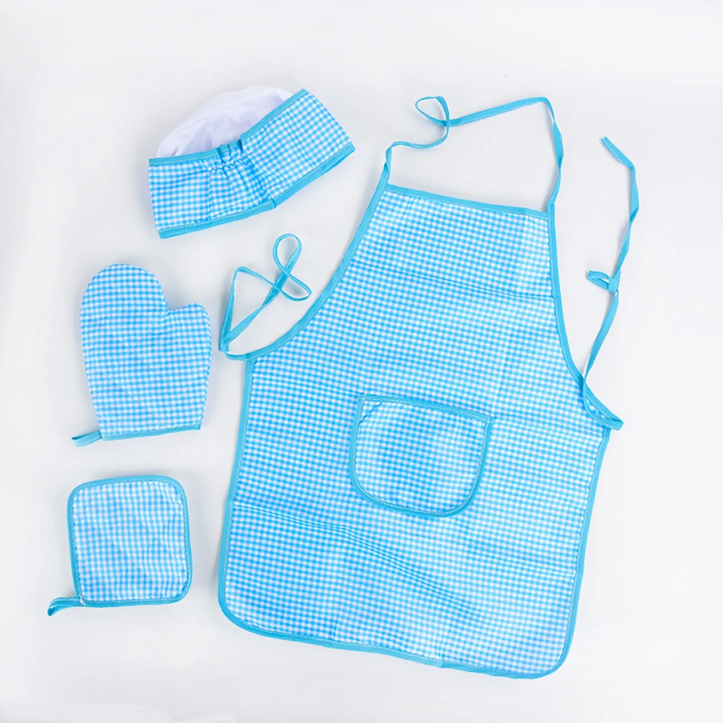 Play The Role Of A Family Dress Up In The Kitchen Cook Set Baked Checkered Apron Toy