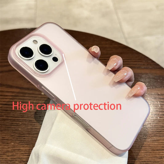 Soft Matte Candy Transparent Phone Case For iPhone 16 15 14 Pro Max Plus 13 12 11 XR XS XsMax 8 Shockproof Silicone Bumper Cover