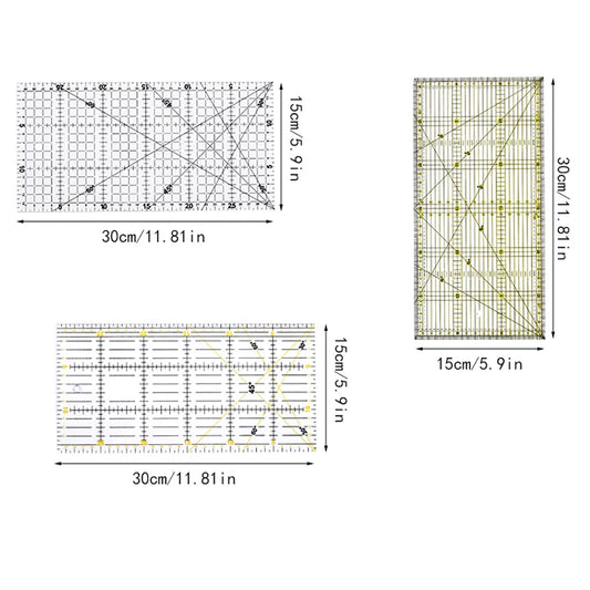 1Pcs Acrylic Multisize Patchwork Ruler Transparent Drawing Ruler Office School Sewing Measuring Supplies Tailor Tools