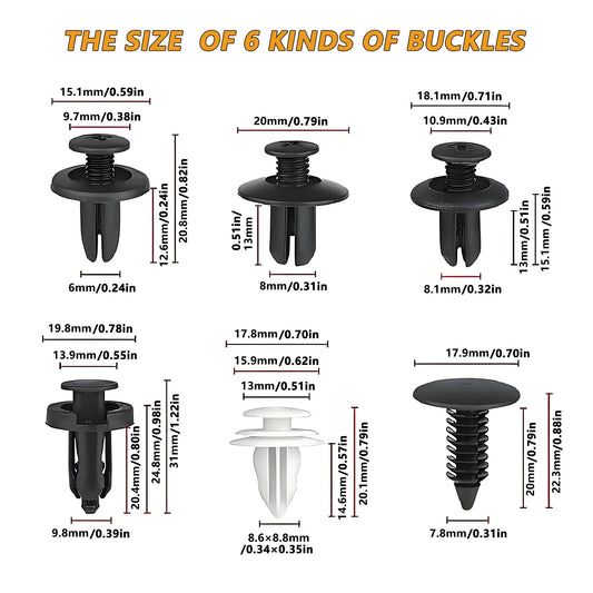 100pcs Auto Fastener Clip Kit Fender Rivet Clips Car Body Push Retainer Pin Rivet Bumper Door Trim Panel Retainer Car Clips