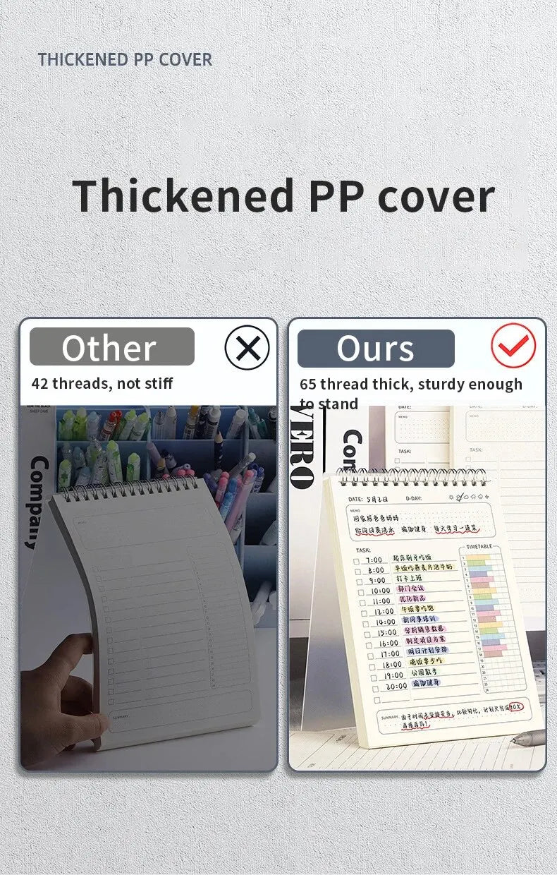 1pc Planner Agenda Spiral A5 Notebook Schedules Daily Plan To Do List Notepad 160 Pages Thick Office School Supplies Stationery