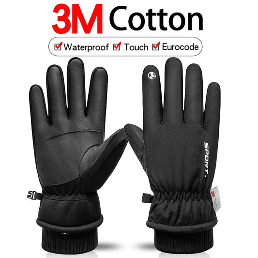Thermal Winter Cycling Ski Gloves Outdoor Sports Running Motorcycle Touch Screen Fleece Gloves Non-slip Warm Full Fingers Gloves