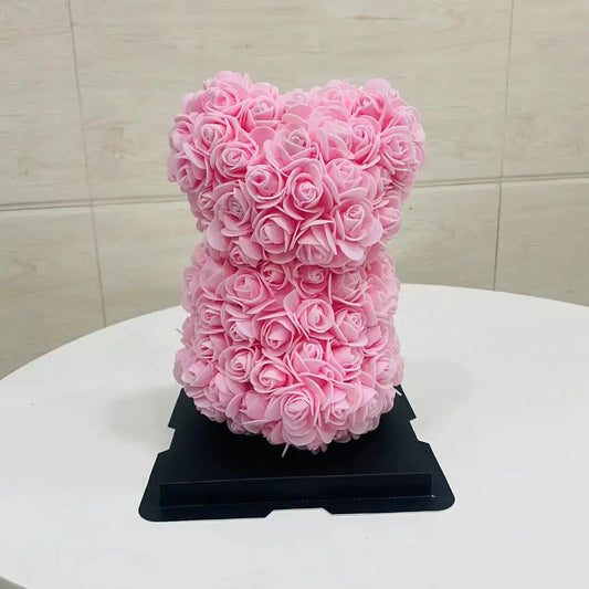 Romantic Valentine's Day Creative Eternal Flower Rose Bear Christmas Gift Rose Bear Hug Bear Wedding Flower Decoration Gift