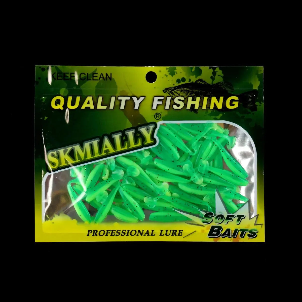 50pcs Mini Soft Fishing Lures, T-tail Worm Lure, Silicone Artificial Bait, Bass Pike Fishing Tackle