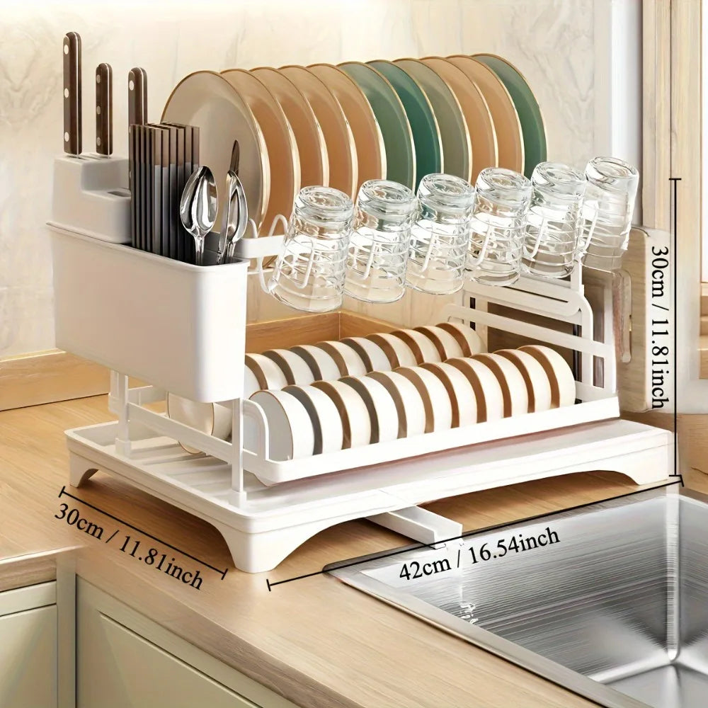 Kitchen drain rack dish rack household utensils knives and forks storage racks Tabletop drying bowl rack kitchen organizer