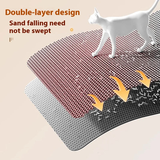 Extra Large Cat Litter Mat Heavy Duty Waterproof 2 Layer Non Slip Washable Pet Floor Protector Litter Box Sand Stopper