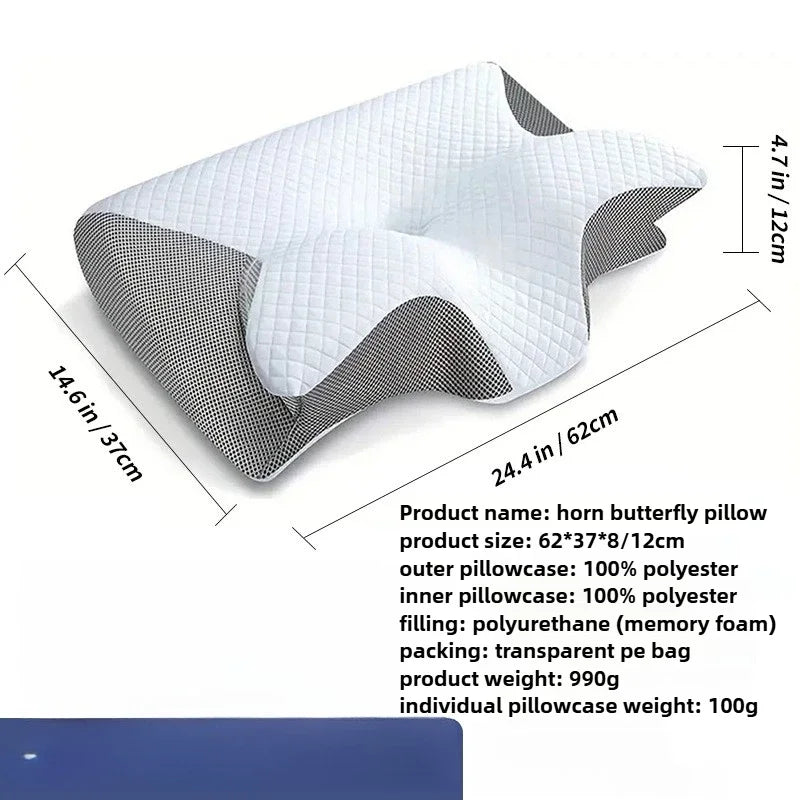 Butterfly Sleep Memory Neck Pillow Slow Rebound Comfortable Memory Foam Sleep Pillow Cervical Orthopedic Neck Massage Bed Pillow