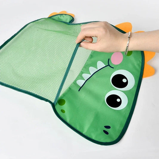 Kids Tidy Organizer Storage Suction Bathroom Bathtub Doll Hanging Bag Dinosaur Animal Baby Bath Toys Basket Mesh Bag Water Toys