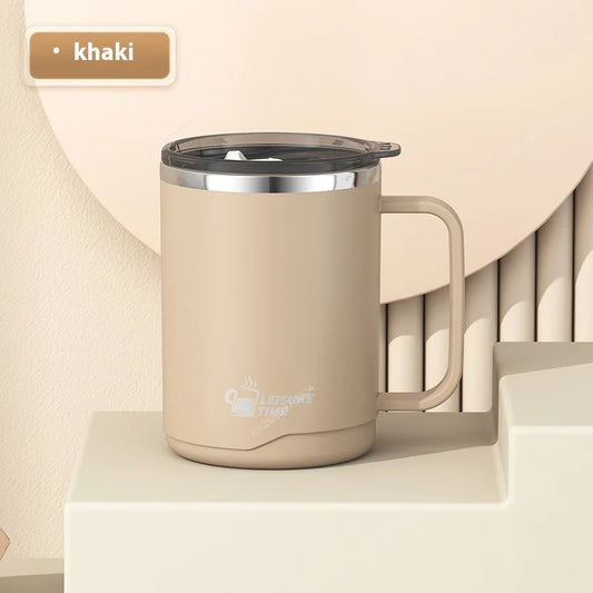 304 Stainless Steel Double-Wall Insulated Creative Simple Travel Mug with Lid Ideal for Tea and Beverages Durable Stylish Design