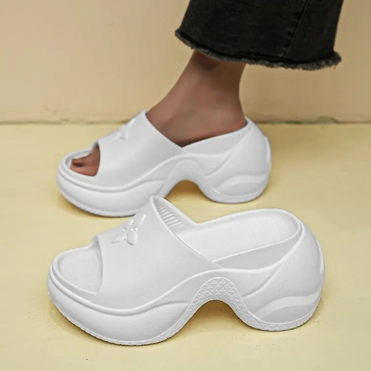 Women's Shoes 35-40 Spring Platform Clover Slippers High Heels Breathable Sandals Street Casual Shoes New Soft Soles