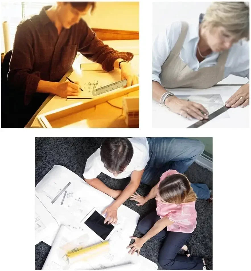 Stainless Steel Double Side Straight Ruler Centimeter Inches Scale Metric Ruler Precision Measuring Tool School Office Supplies