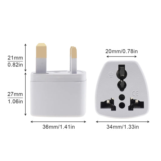 UK Plug Adapter for Charges / phone / laptop / portable DVD player, Digital Camera Converts a US 2 pin plug to a UK 3 pin plug