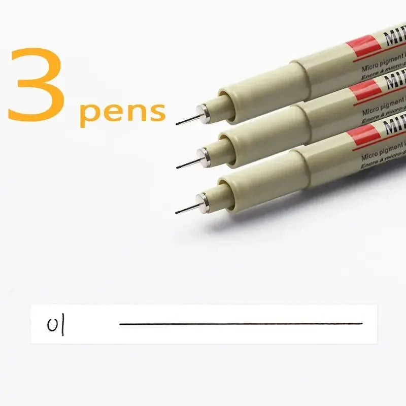 3pcs Manga Markers Needle Pen Art Hand-painted Hook Line Pen Sketch Pens Stationery Set Art School Supplies Art Sakura Pen New
