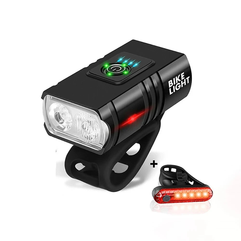 Rechargeable Bike Front Lights Bicycle Taillight MTB Road Bike Light Set Bicycle Headlight Back Rear Lamp Cycling Accessories